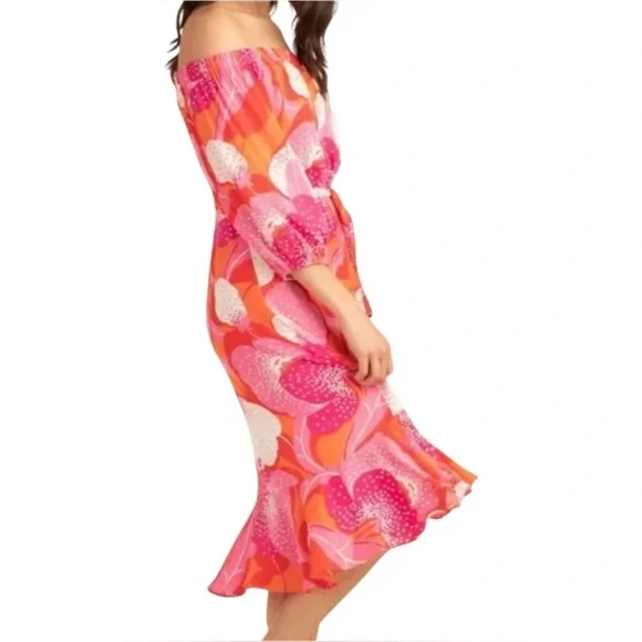 Vibrant Off-Shoulder Dress - Picture 2 of 5